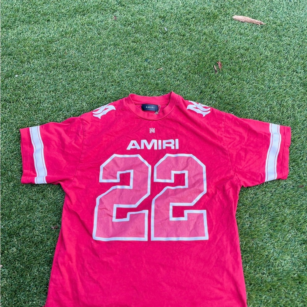 AMIRI Red and White Graphic Dress Shirt